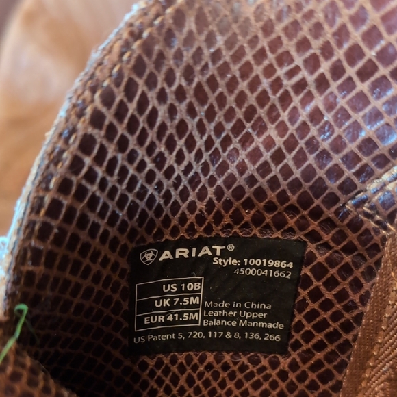 Ariat Brown Leather Western Heeled Boots - Picture 8 of 14